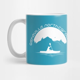 Asheville, North Carolina Kayaking - WO Blue 09 Mug